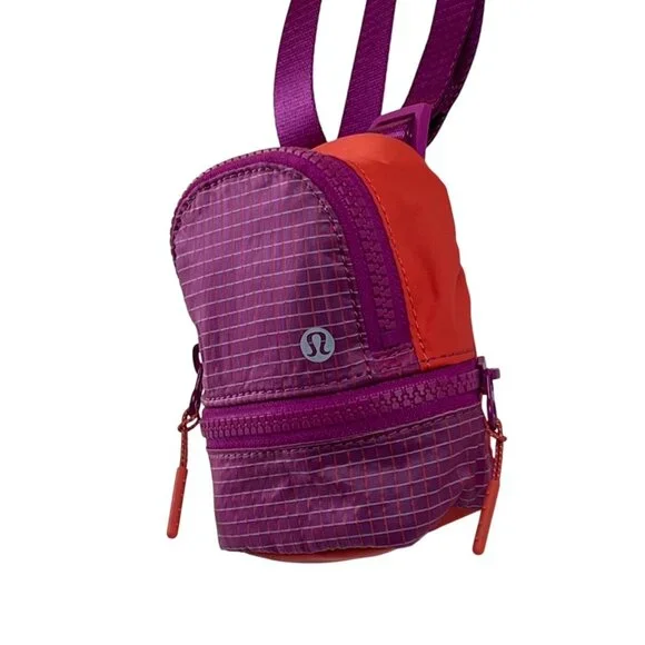 Lululemon Purple and Red/Orange Mini Crossbody Bag With Adjustable Strap - Picture 3 of 10